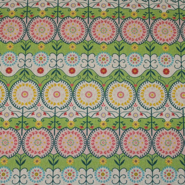 Canvas Baumwolle Leinenoptik Retro Blumen